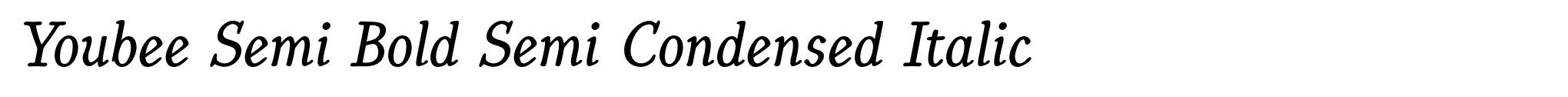 Youbee Semi Bold Semi Condensed Italic image